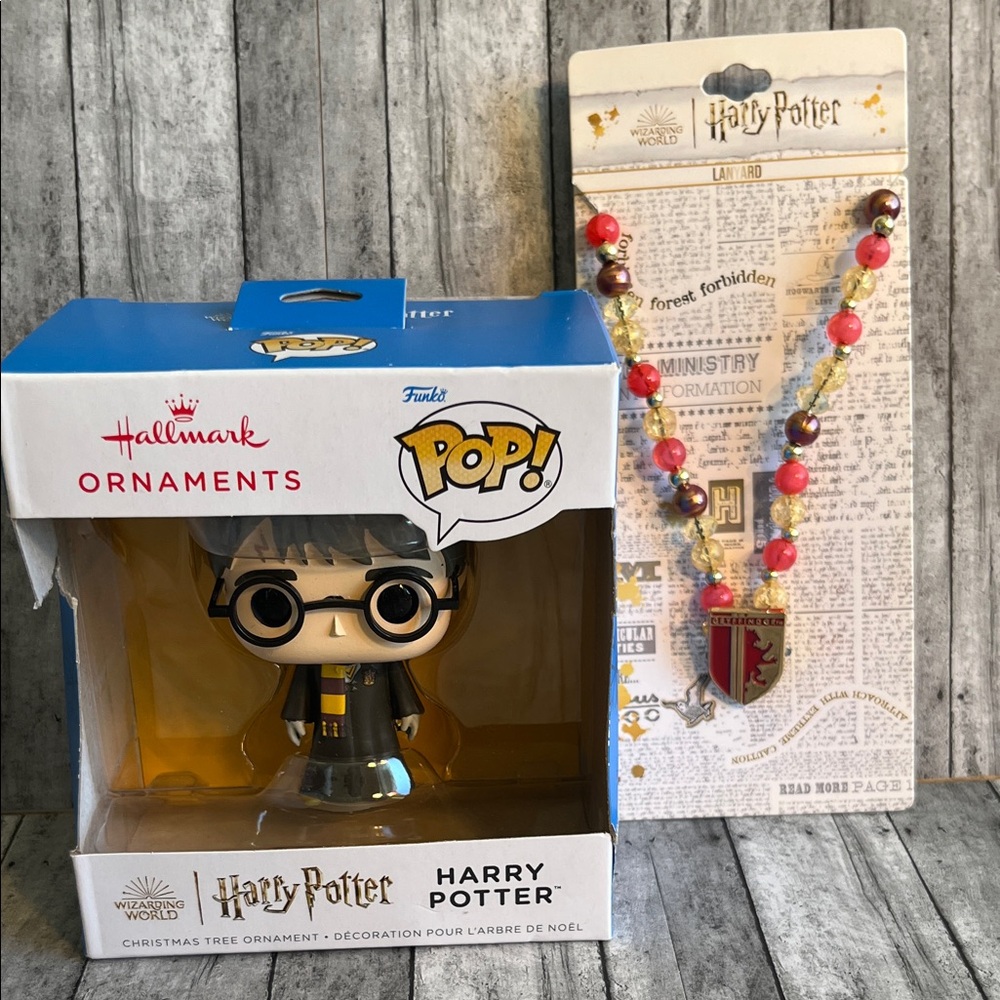 Hallmark Ornament — Pink Beaded Harry Potter lanyard